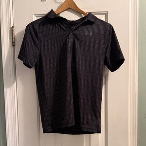 Under Armour Men's Dark Gray Striped Polo